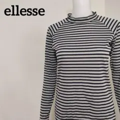 エレッセ スポーツウェア ボーダー モックネックシャツ テニス ゴルフ