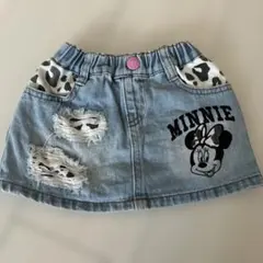 BABYDOLL ミニー デニムスカート ヒョウ柄