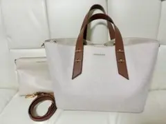 CHARLES & KEITH ハンドバッグ ホワイト/ブラウン
