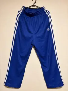 adidas トラックパンツ ジャージ　ブルー　XS