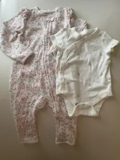 gap 花柄ロンパースとホワイトボディスーツセット