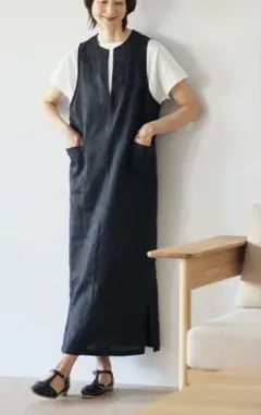 しまむら リネン100%ジャンバースカートのサムネイル