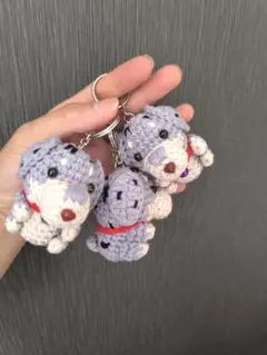 1本=1000円ミニチュアダックス キーホルダーあみぐるみ