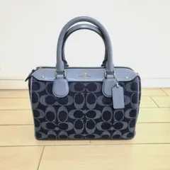 ⭐︎COACH　ミニボストン　シグネチャー　 キャンバス　ネイビー デニム 2026年最新】コーチ ミニボストン デニムの人気アイテム - メルカリ