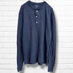 J.CREW ジェイクルー ヘンリーネック ロンT ネイビー Sサイズ コットンのサムネイル