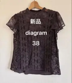 diagram シースルーレースブラウス　キャミソール付き　38