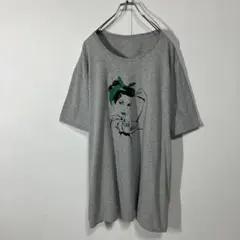 Tシャツ　半袖　CBD　ガール　プリント　クルーネック　大きいサイズ　古着