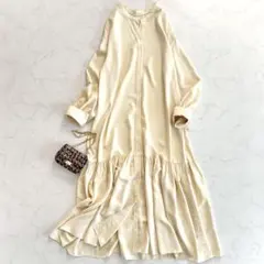 美品 アドーア ADORE クールデシンワンピース ケープ ベルト付き