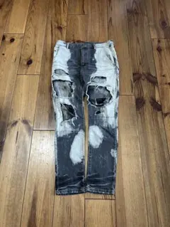 LEFLAH ダメージ加工 スキニーデニム