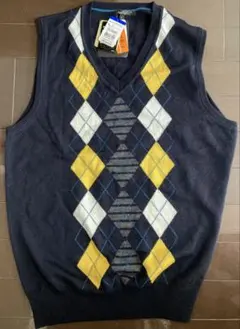 アーガイル柄 ネイビー ベスト