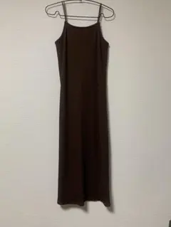 GU ジーユー リブキャミソールワンピース ダークブラウン S