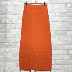 ディスコート ロングスカート F タイト オレンジ 推し色 総ゴム スリット