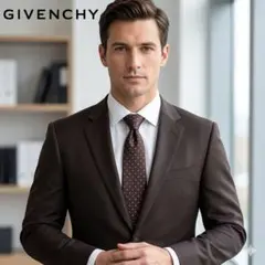 【GIVENCHY】ジバンシィ ネクタイ ブラウン ドット柄 ロゴ 総柄