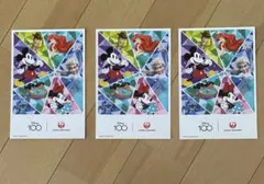 JAL Disney ディズニー　100周年記念ポストカード 3枚セット