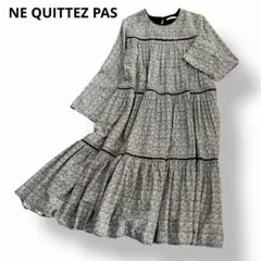 【洗える 別注】ヌキテパ ロングワンピース 花柄 ティアード ギャザー