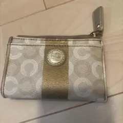 コーチ 小銭入れ コインケース 財布 オプアート ゴールド COACH