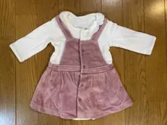 【着用1回！美品！】コーデュロイロンパース・カバーオール ピンク