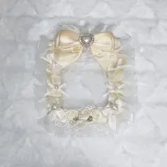 ✧106✧ 硬質カードケース B8 レースデコ イエロー リボン ローズ