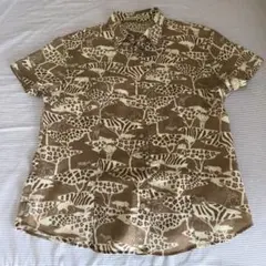 美品 マドモアゼルノンノン 麻100% 半袖アロハシャツ L 旅行柄 - メルカリ