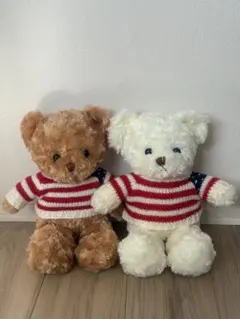 セーター付きテディベア 2体セット テディベア ぬいぐるみ 2体セット セーター付き - メルカリ
