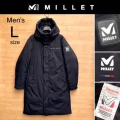 L ミレー ダウンコート ロングダウンジャケット 黒 ダウン ベンチコート