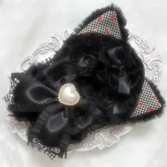 ぬい服　着ぐるみ　10〜12cm用　ブラック ねこ チェーンフック付き