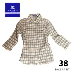 BURBERRY バーバリーブルーレーベル ノバチェック 長袖シャツ 比翼ボタン