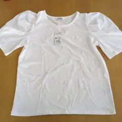 INGNI パール装飾 ホワイト Tシャツ Mサイズ