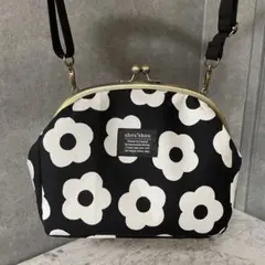 がま口バッグ 2way ショルダー付き 北欧風 花柄 ハンドメイド　T240