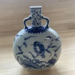 たち吉　青華水鳥　花瓶　扁壺のサムネイル