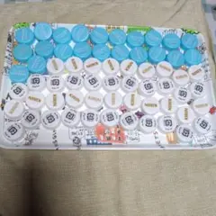水色 × 白色 プラスチックキャップ 66個