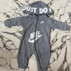 NIKE フード付きロンパース 3M グレー