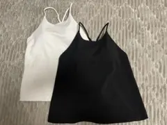 UNIQLO クロスストラップ　ブラトップ 2枚セット ホワイト ブラック Mのサムネイル