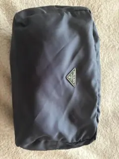 PRADA グレー ナイロン ポーチ 三角ロゴ