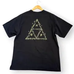 良品✨ハフ バックプリントTシャツ 黒 L グラフィック 三角ロゴ 春夏 完売品