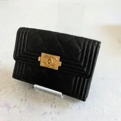 【美品✨】シャネル♥ボーイシャネル♥三つ折り財布♥キャビアスキンのサムネイル