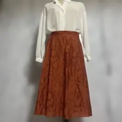 【美品】SCAPA リネン混 フローラルプリントスカート サイズ38のサムネイル