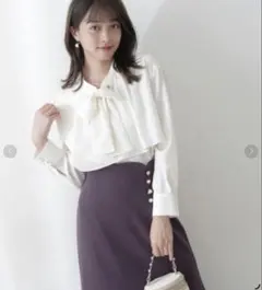 プロポーションボディドレッシング ティアードジョーゼットブラウス