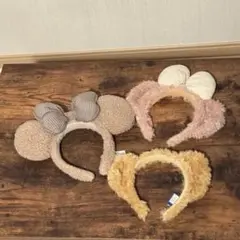 【3点セット】ディズニー カチューシャ ミッキー もこもこ コーデュロイ