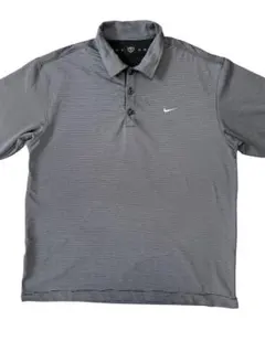 NIKE　ナイキ　ポロシャツ　M　黒　白　ボーダー　GOLF　ゴルフ