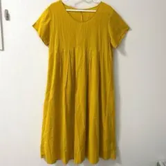 サマンサモスモス/ドビーストライプタックワンピース/半袖/綿100/コットン/F