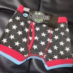 ボクサーパンツ　140　2枚組　男児　綿混　パンツ　下着　セット　黒　星　ボーダ