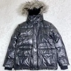 ユニクロ ダウンジャケット ファー お兄系 光沢 L y2k