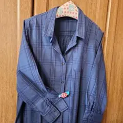 サマンサモスモス、シャツワンピース七部袖フリーサイズ