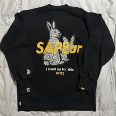 Ｇ*読様 FR2 × SAPEur スウェットパーカー XL ブラック 黒 G*読様 FR2 × SAPEur スウェットパーカー XL ブラック 黒 - メルカリ