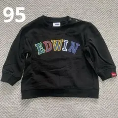 EDWIN 刺繍ロゴ ブラック トレーナー