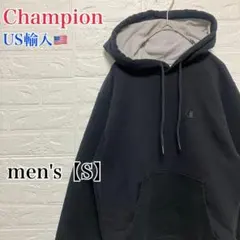 ●D399【US輸入】チャンピオン スウェットパーカー ブラック系 メンズ【S】