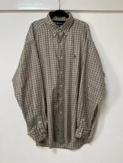 90'sPOLOオーバーシルエットチェックシャツ