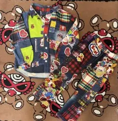 ヒスミニ　パッチワークブラウス105cm パンツ90cm