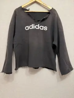 90s adidas カットオフスウェット 万国旗タグ 一点物 ヴィンテージ